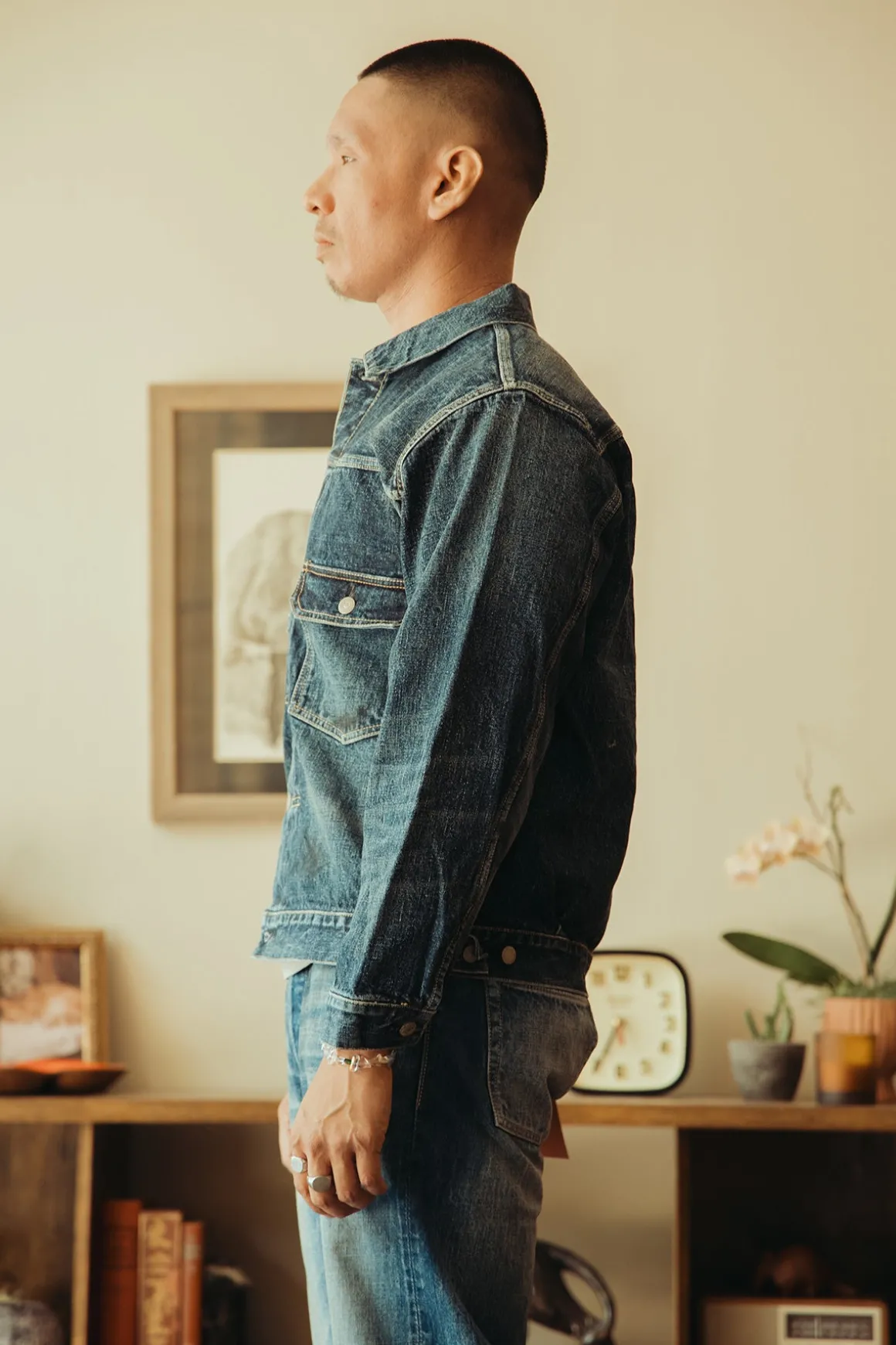 2050-2102 - "Fear of The Dark" Type 2 Denim Jacket - Indigo Blue