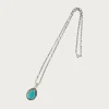 10¢ Teardrop Wire Rim Turquoise Pendant Necklace