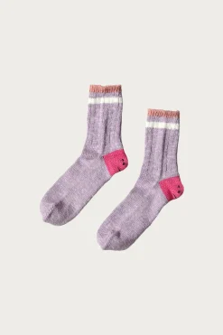 60 Yarns IVY RAINBOWY HAPPY HEEL-Hold Socks - Purple/Pink