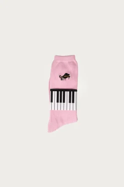 84 Yarns PIANO Embroidery Socks - Pink
