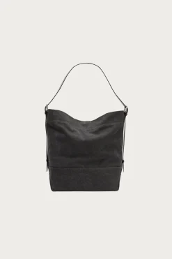 Belted Tote Bag - Ash Black