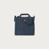 Big Drewe Tote - Heart/Pinstripe