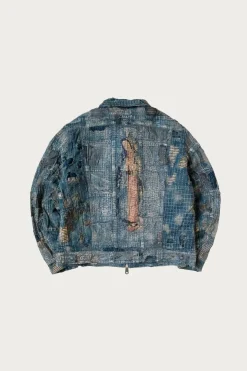 BORO ZIP UP Blouson (VIRGIN MARY) - Indigo