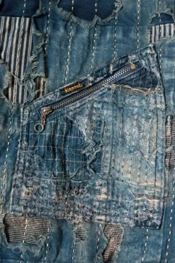 BORO ZIP UP Blouson (VIRGIN MARY) - Indigo