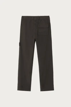 Canvas Weave Cotton Trousers - Lead Grey