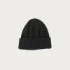 Cashmere Rib Watch Cap - Black