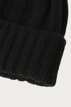 Cashmere Rib Watch Cap - Black