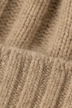 Cashmere Rib Watch Cap - Camel