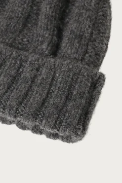 Cashmere Rib Watch Cap - Charcoal
