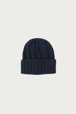 Cashmere Rib Watch Cap - Navy