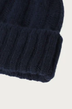 Cashmere Rib Watch Cap - Navy