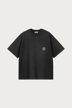 Chalk Wash Hudson Pocket T-Shirt - Black