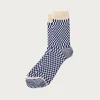 Checkerboard Pattern Socks - Blue