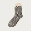 Checkerboard Pattern Socks - Black
