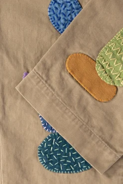 Chino High Waisted NIME Pants (CACTUS Embroidery) - Beige