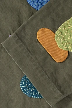 Chino High Waisted NIME Pants (CACTUS Embroidery) - Khaki