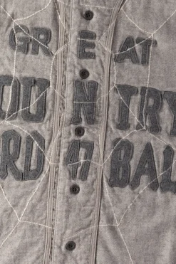 Cotton Wool GREAT KOUNTRY Baseball Shirt (KOUNTRY DREAM CATCH Remake) - Light Grey