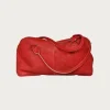 Crack Leather FARGO Bag (BONE PALM) - Red
