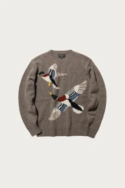 Crew Intarsia Duck Pattern - Beige