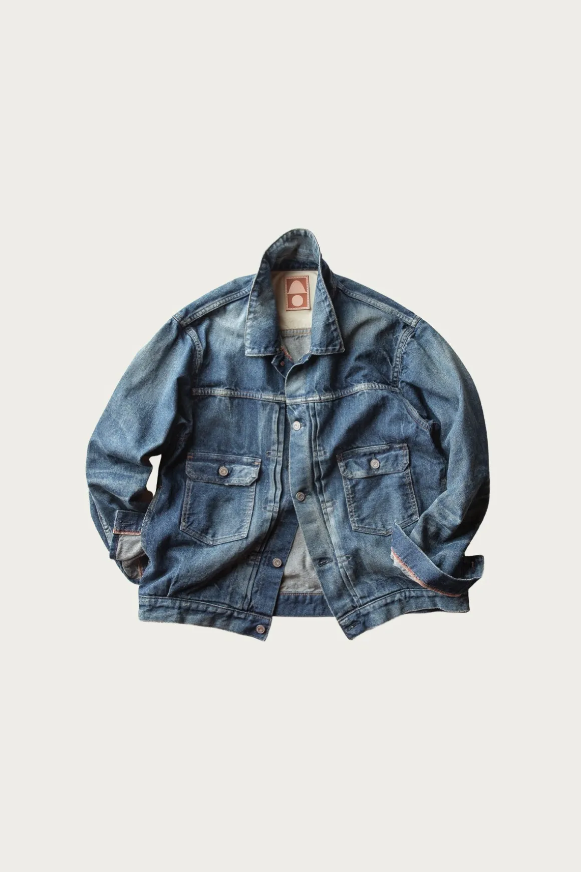 C.T.L. Neo Type 2nd Denim Jacket - Bengara (Indian Red) - Dark Indigo