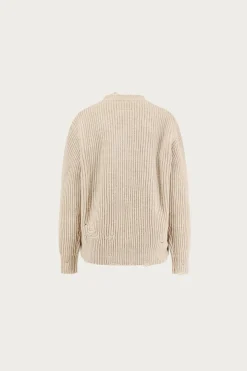 Distressed V-Neck Sweater