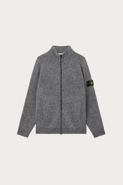 Fancy Yarn Mouline Wool Sweater - Cement Melange