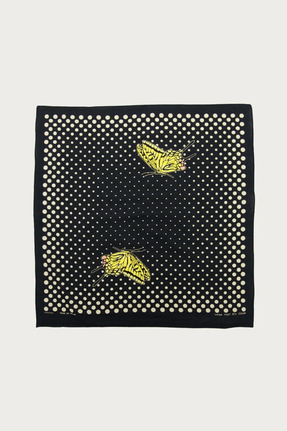 Fastcolor Selvedge Bandana Coco Swallowtail - Black