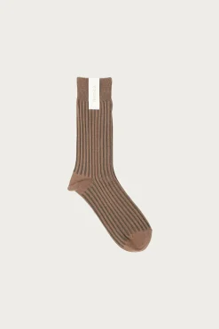 fennica Rib Socks - Cafe/Moss Green