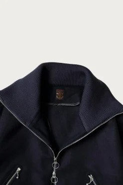 Flannel ZIP Beacon Blouson - Navy