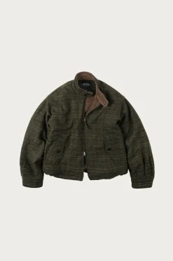 Fluffy Wool Harrington Jacket - Seaweed