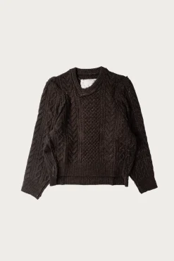 Frankenstein Cable Knit - Natural Brown Glitter
