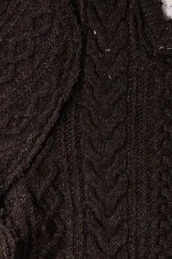 Frankenstein Cable Knit - Natural Brown Glitter