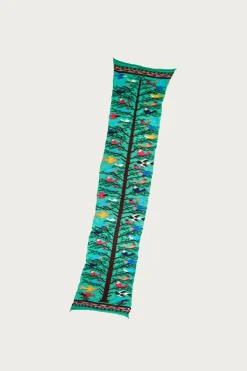 Fulling Wool HAPPY Scarf BIRD TREE - Emerald