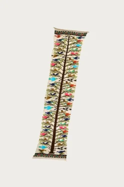Fulling Wool HAPPY Scarf BIRD TREE - Beige