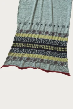 Fulling Wool Scarf COPTIC SKULL - Green