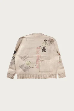 5G Cotton Knit Crew Sweater (Memorial Paint Model) - Natural