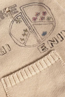 5G Cotton Knit Crew Sweater (Memorial Paint Model) - Natural