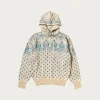 5G Jacquard Knit Hood Sweater - Sax