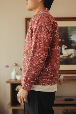 Gyan Bandana Trucker Jacket - Red