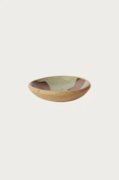 Hamadagama Round Plate - White/Brown