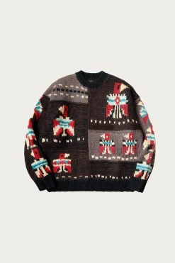 Hand Knit STD Cowichan Crew Sweater - Charcoal