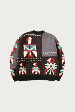 Hand Knit STD Cowichan Crew Sweater - Charcoal
