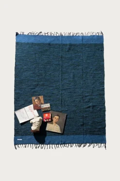 Handloomed Recycled Yarn Rug - Blue