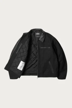 Heavy Canvas Destroyed Work Jacket - Black