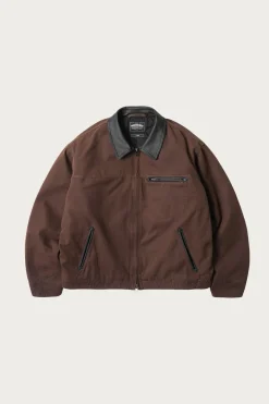 Heavy Canvas Destroyed Work Jacket - Brown