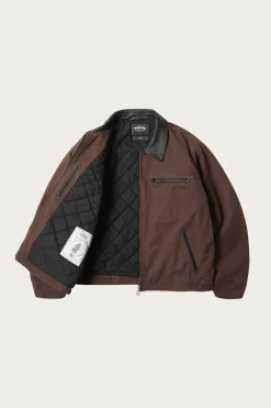 Heavy Canvas Destroyed Work Jacket - Brown