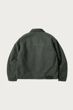 Heavy Canvas Destroyed Work Jacket - Olive
