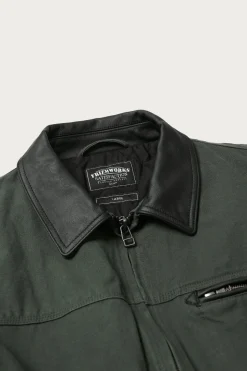 Heavy Canvas Destroyed Work Jacket - Olive