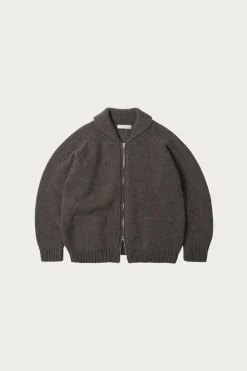 Heavy Cowichan Zipup Cardigan - Sephia