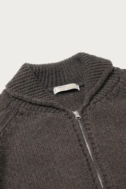 Heavy Cowichan Zipup Cardigan - Sephia